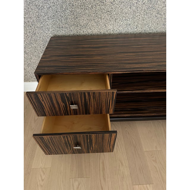 Modern Stunning Wood Console / Entertainment Center / Credenza For Sale - Image 3 of 3
