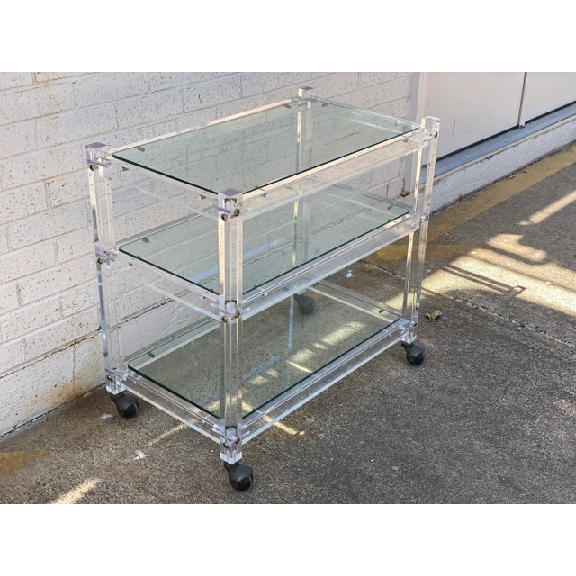 Vintage Acrylic Bar Cart For Sale - Image 4 of 9