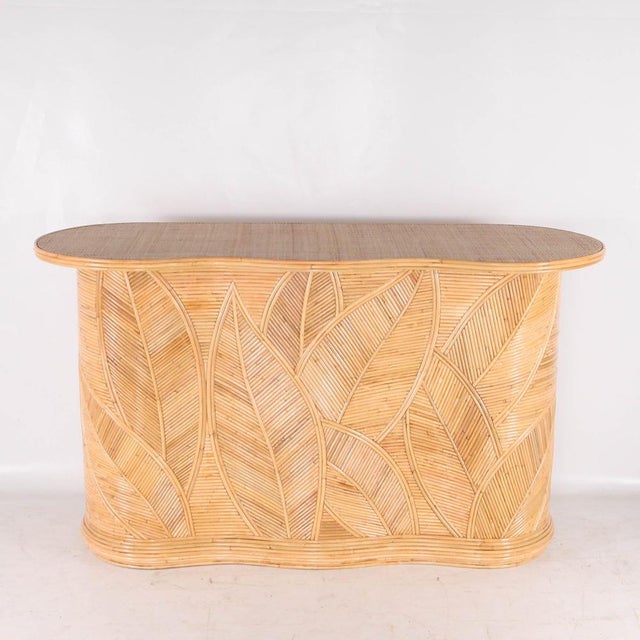 Leaf Rattan Console Table For Sale - Image 16 of 16