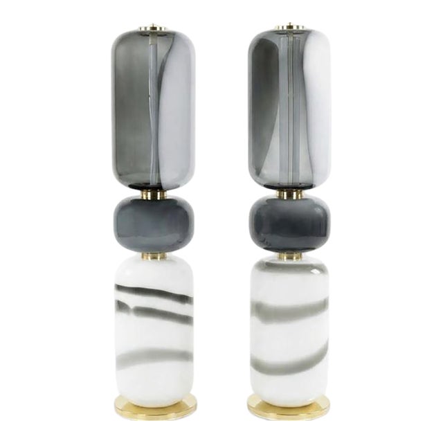 Pair of Murano Glass Floor Lamps, 2000s For Sale