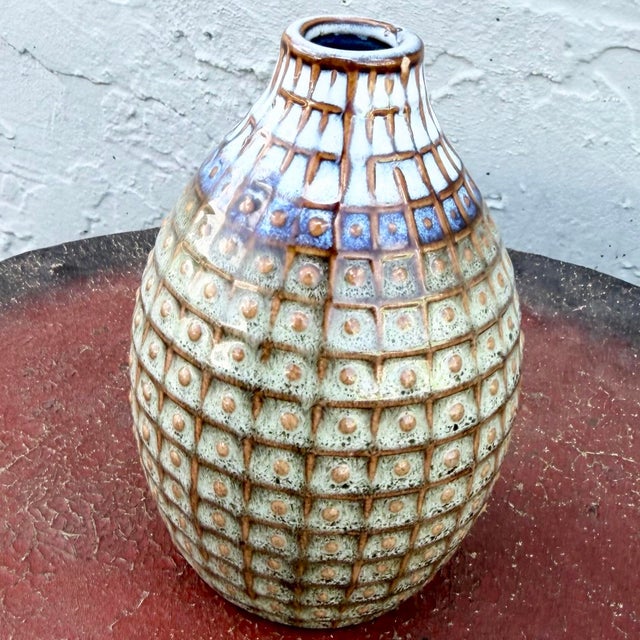 Mid 20th Century Vintage Mid Century Glazed Ceramic Stoneware Vase For Sale - Image 5 of 8