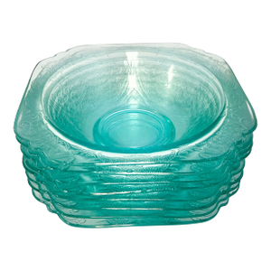 1970s Vintage Victorian Hollywood Regency Indiana Glass Co. Recollection Dessert Bowls - Set of 8.