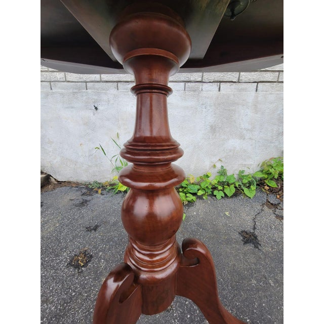 Wood 1820s Federal Solid Mahogany Tilt-Top Table For Sale - Image 7 of 11