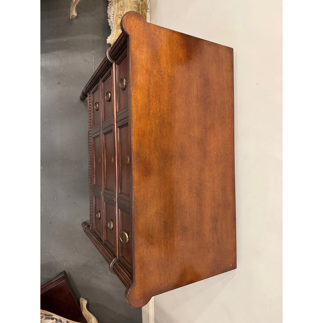 This is a late 20th century Sherill Occasional Louis XVI style entry chest. The wood is mahogany It has brass hardware. It...