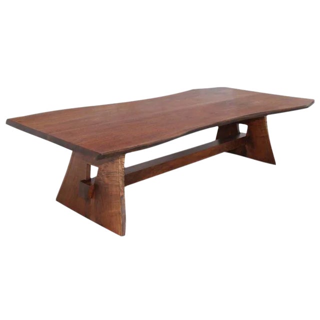 Large Live Edge Black Walnut Table, Built to Order by Petersen Antiques For Sale