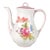 1980s Hutschenreuther Coffee Pot With Floral Design and Pink Trim For Sale