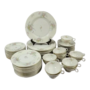 Theodore Haviland Apple Blossom Plates, Cups & Saucers - 8 Place Settings, 40 Pcs