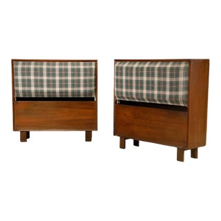 George Nelson for Herman Miller Twin Headboards W Hidden Storage, 1950s, Signed 23 For Sale
