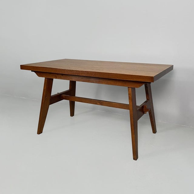Mid-Century Modern French Oak Dining Table from René Gabriel, 1950s For Sale - Image 6 of 13