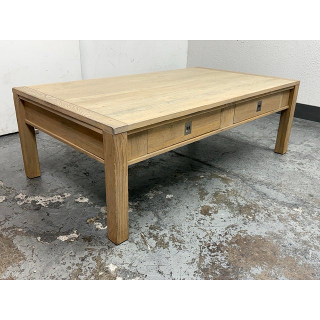 Rustic Mitchell Gold & Bob Williams Four Drawer Coffee Table For Sale - Image 3 of 12