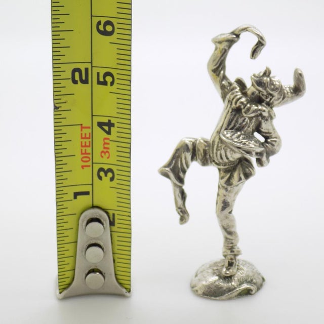 Vintage Italian Handmade Silver Pulcinella Commedia dell'Arte Figurine, 1970s For Sale - Image 9 of 10