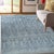 6x9 Blue Hand-Knotted Wool Diamond Lattice Geometric Modern Carpet Rug For Sale - Image 10 of 10