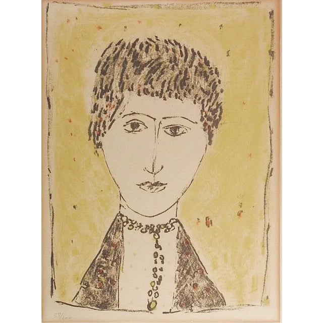 1950s Vintage Mid Century Zoran Antonio Music Portrait Lithograph For Sale - Image 5 of 5