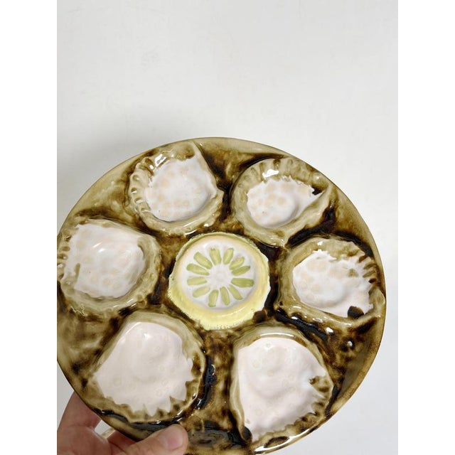 Oyster Plates in Ceramic, France, 1970s, Set of 2 For Sale - Image 6 of 17