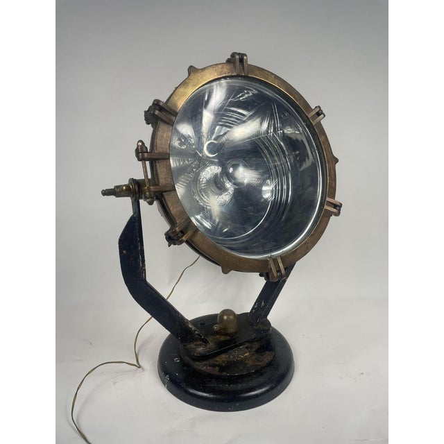 Naval Spotlight Table Lamp in Copper and Brass, 1940s For Sale - Image 15 of 18