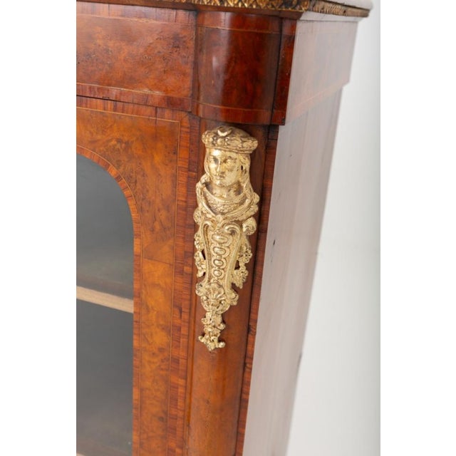 19th Century Victorian Credenza Burr Walnut Cabinet, 1870 For Sale - Image 5 of 7