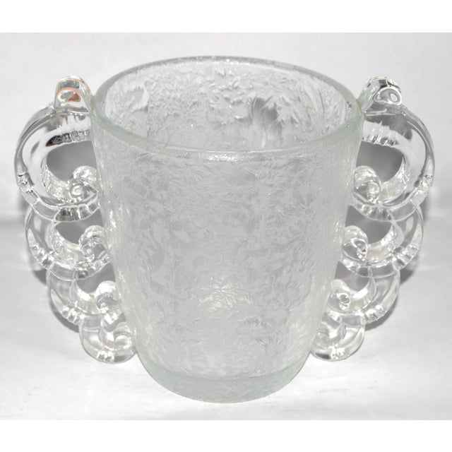 Early 20th Century Art Deco clear etched Fine Art Vase by French Artist Pierre D'Avesn (1901-1990) attributed to the Glass...