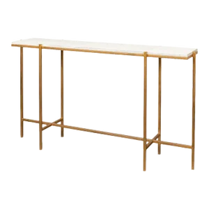Art Deco Style Leather Top Console
