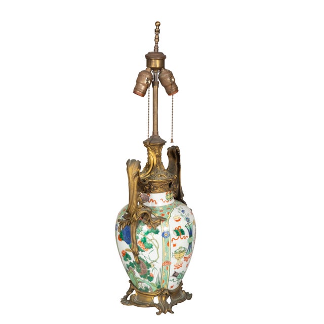 Chinese Porcelain Table Lamp with French Bronze Mounts For Sale - Image 9 of 12