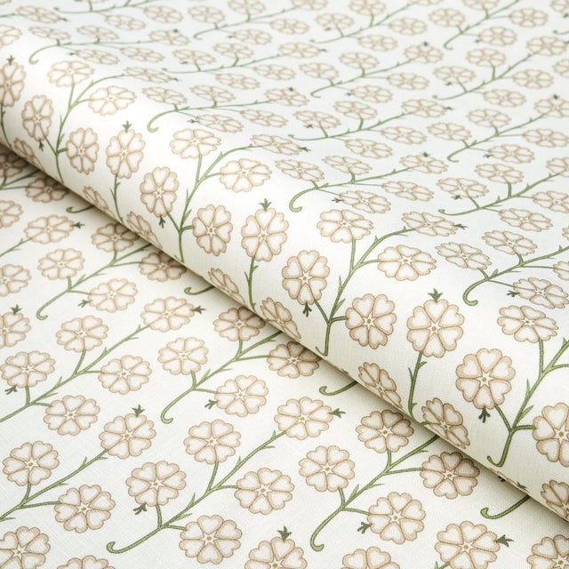 SAMPLE - Schumacher x Neisha Crosland Gardenia Fabric In Flax For Sale