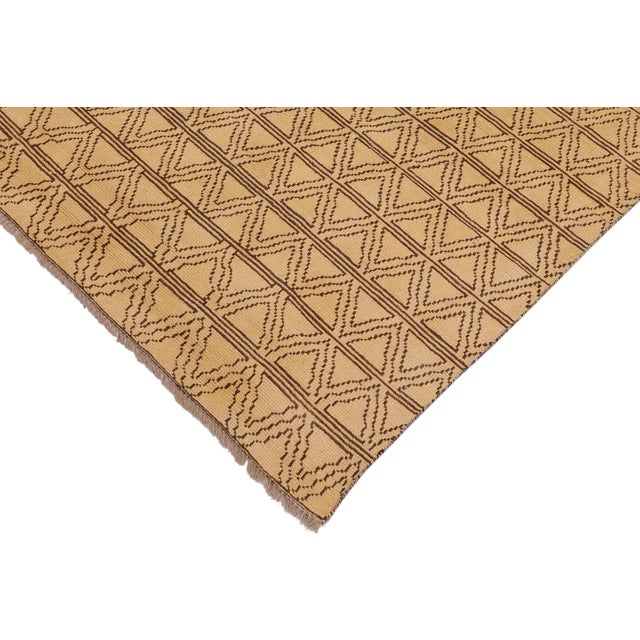 Boho Chic Balochi Beige/Brown Wool Rug - 4'0''x5'10'' For Sale - Image 4 of 10