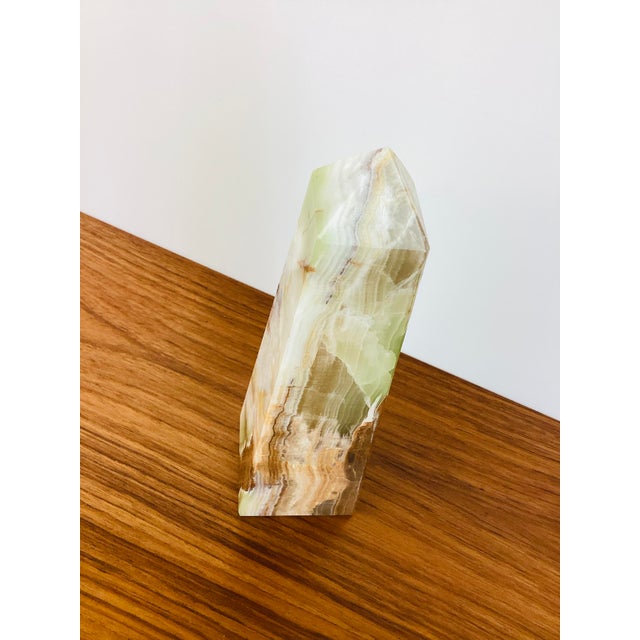 1970s Vintage Solid Onyx Stone Obelisk Statue For Sale - Image 5 of 7