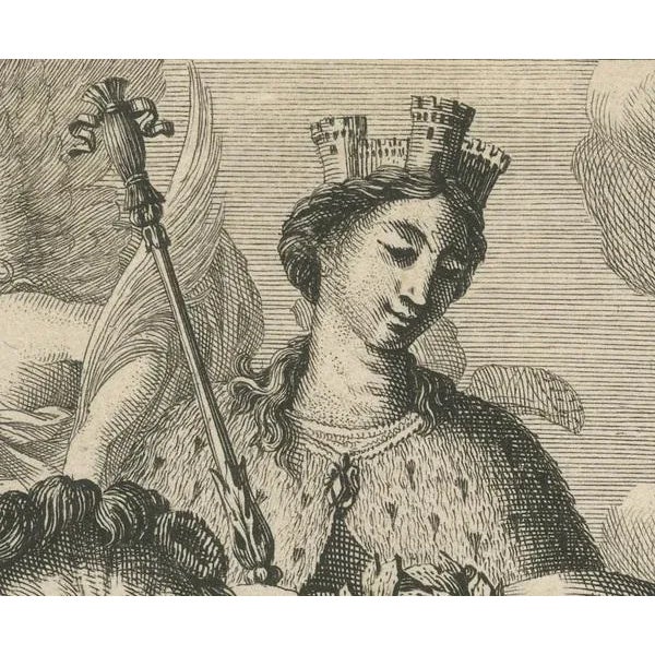 Paper Personification of the Swedish Realm, 1669, Paper For Sale - Image 7 of 8