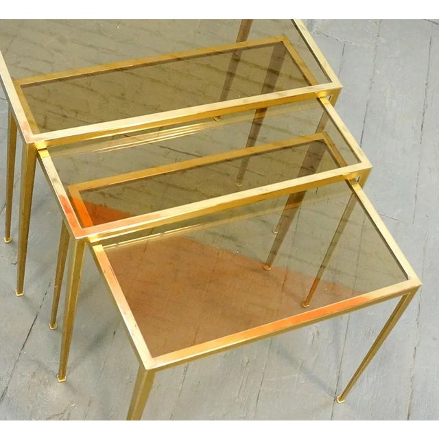 Mid-Century German Brass Coffee Tables from Vereinigte Werkstätten, 1960s, Set of 3 For Sale - Image 4 of 10