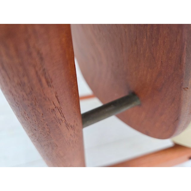 1960s, Danish design by Arne Vodder. Set of 3 side chairs. Solid teak wood, top quality beige furniture leather, brass...