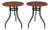 Baker Milling Road Modern British Colonial Style Mahogany & Wrought Iron Side Tables - Pair For Sale