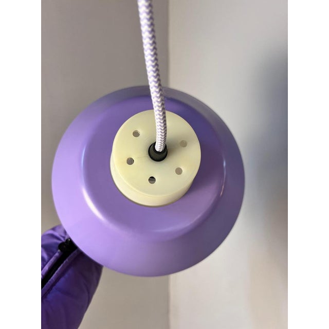 Danish Hanging Lamp in Purple and White For Sale - Image 5 of 11