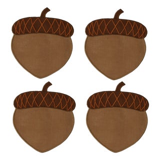 Acorn Cocktail Napkins - Set of 4 For Sale