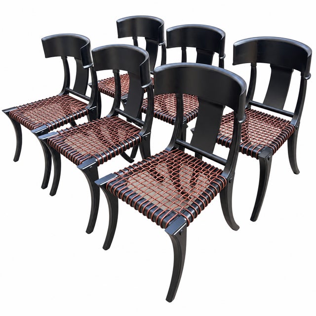 Modern Klismos Ebony Dining Chairs - Set of 6 For Sale In San Diego - Image 6 of 7