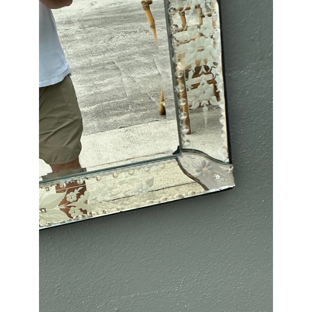 Vintage Etched Venetian Mirror For Sale - Image 12 of 12