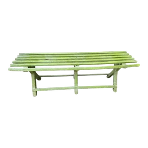 Early 1900s Rustic Green Bench