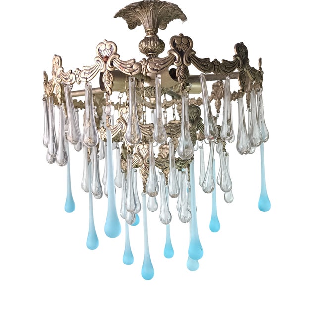 Mid-Century Modern Murano Drops Ceiling Lamp, 1950s For Sale - Image 3 of 6
