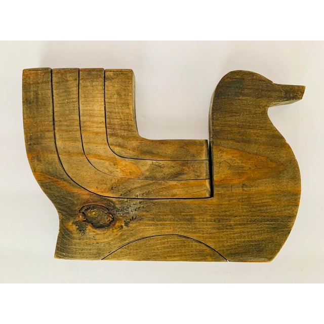Mid 20th Century Vintage Articulated ‘Danish Mid-Century Modern Style’ Carved Wood Bird Candelabra, Candleholder, Candlestick For Sale - Image 5 of 9