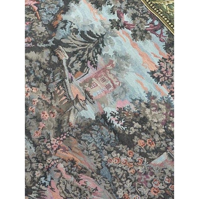 Textile Vintage French Jacquard Verdure Tapestry in the style of Aubusson, 1970s For Sale - Image 7 of 18