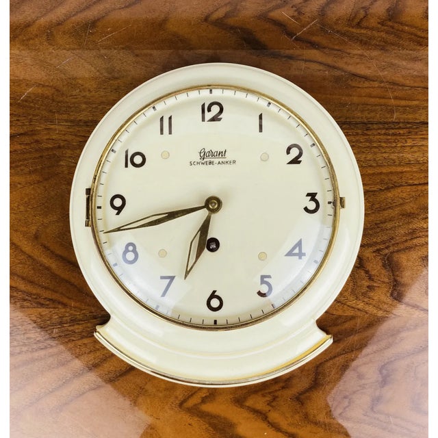 Kitchen Wall Clock in Ceramic with Gold-Colored Accents from Garant, 1960s For Sale - Image 6 of 8