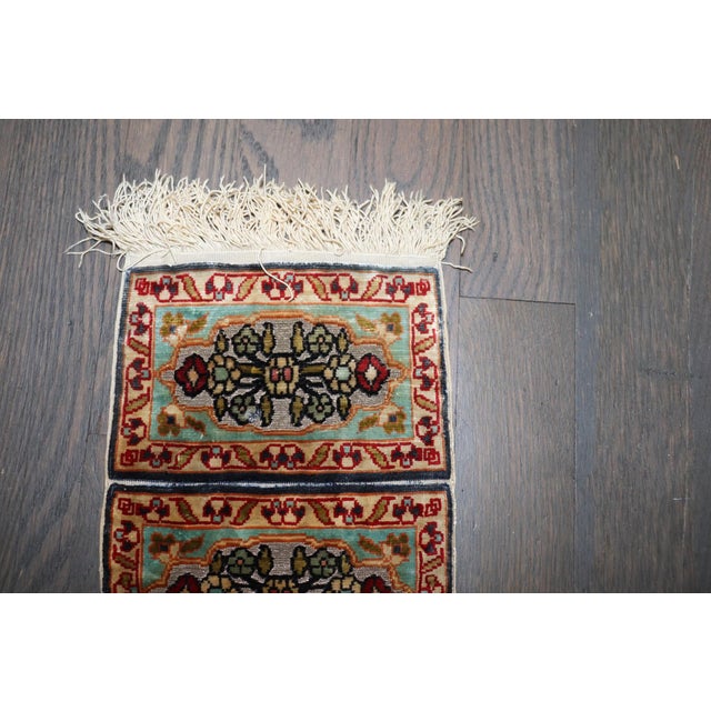 Turkish Tiny Silk Turkish Herekeh rug no. j5117 For Sale - Image 3 of 4