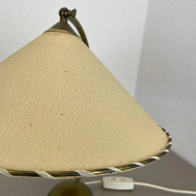 Vintage German Bauhaus Brass and Paper Table Lamp from Pitt Müller, 1950s For Sale - Image 9 of 18