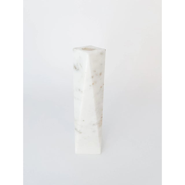 White Marble Rainbow Mother of Pearl Candle Holder - Large For Sale - Image 11 of 12