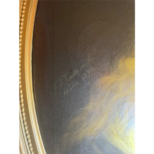 Gorgeous portrait of a young lady, Austria 1870. M. J. Ludericki possibly is the signature. Details on this portrait are a...