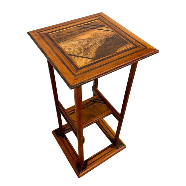 1970s 1970s Studio Craft Pedestal Side Table by Jim Hessel for Artwood Gallery, Northwest Modern Woodworking For Sale - Image 5 of 12