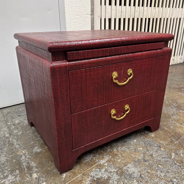 Harrison Van Horn Harrison Van Horn Vintage Two Drawer Burlap Chest For Sale - Image 4 of 12