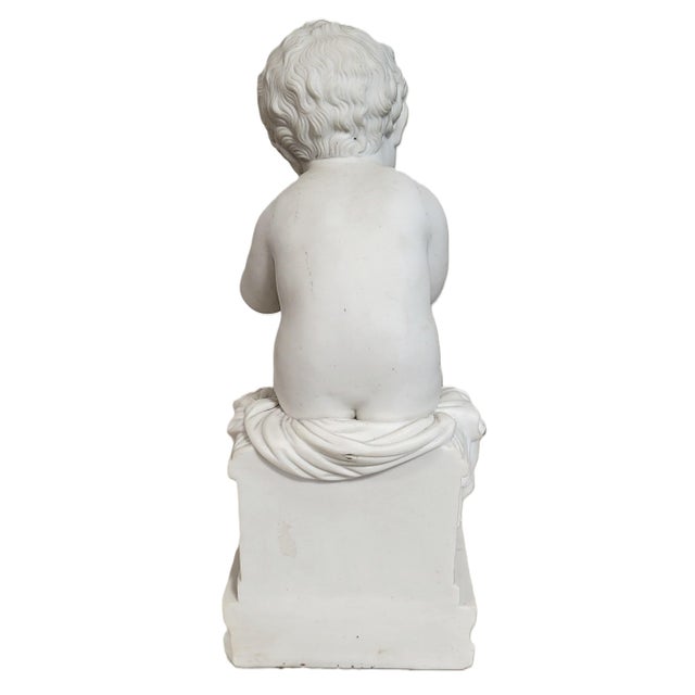 Late 19th Century Pair Antique French White Bisque Porcelain Putti Baby Cherubs Sculpture Figures For Sale - Image 5 of 18