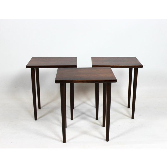 Rosewood Nesting Tables by Kurt Østervig for Jason Møbler, 1960s For Sale - Image 3 of 9