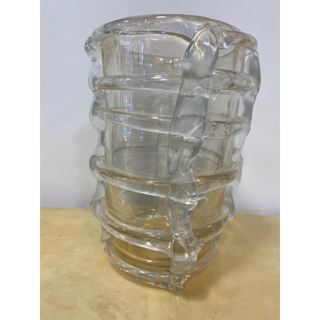 Murano Glass Vase with Pure Gold by Costantini, 1990s For Sale - Image 9 of 11