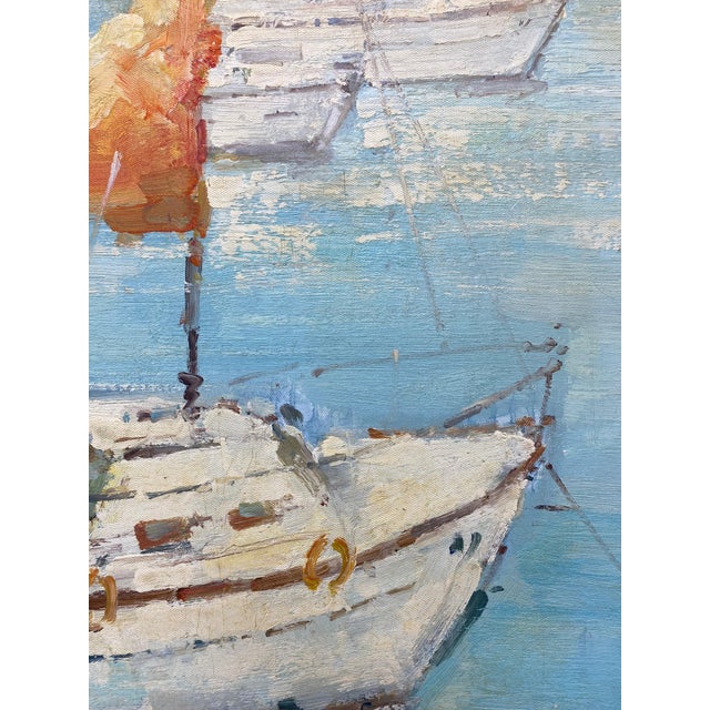 Contemporary Impressionist Style Nautical Original Oil Painting, 48" X 60" For Sale - Image 10 of 12