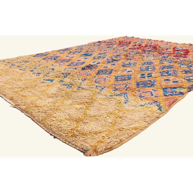 21933 Vintage Boujad Moroccan Rug, 06'05 x 08'10. The Eternal Bloom: A Vintage Boujad Moroccan Masterpiece of Soulful...